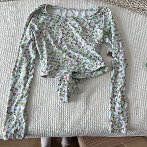 J. Crew Cropped rash guard in cloud meadow floral